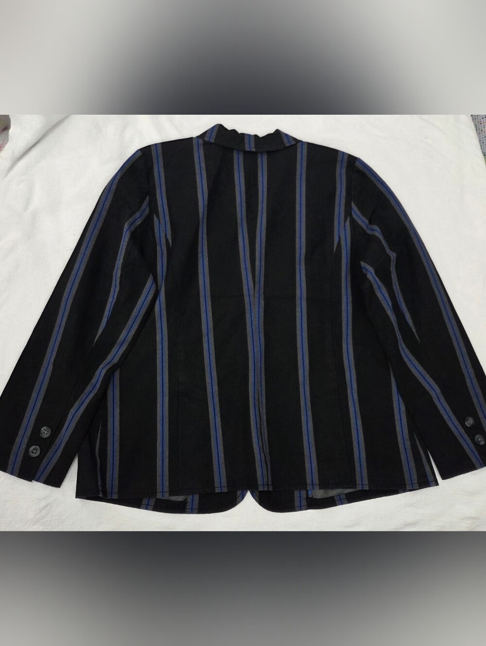 NWT Old Navy Vertical Striped Cotton Stretch Blazer Jacket Blue Black - XL - Picture 3 of 9